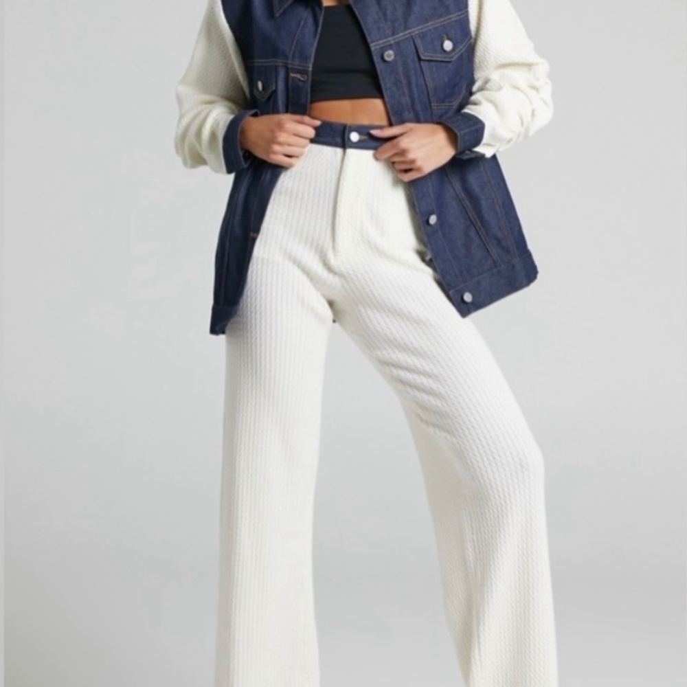 WeWoreWhat Denim Cable Knit Jeans